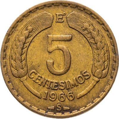 купить Чили 5 сентесимо (centesimos) 1966