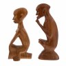 Купить Статуэтки парные "Играющий на барабане" и "Играющий на дудке", дерево, резьба, Африка, 1990-2010 гг.
