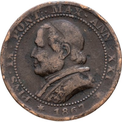 купить Италия, Папское государство 1 сольдо (5 чентензимо) 1867