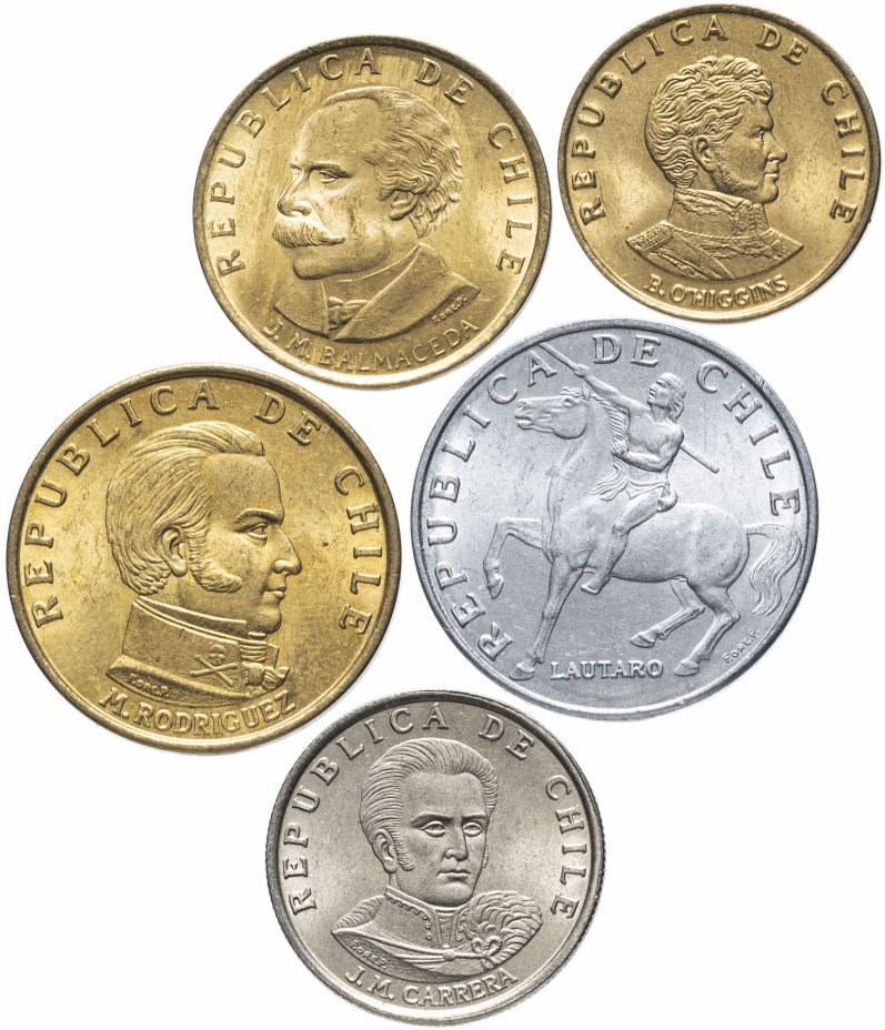 купить Чили набор 5 монет 1971 - 1972 год