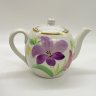 Купить Чайник заварочный с расписным цветочным декором, фарфор, роспись, золочение, Первомайский фарфоровый завод (Песочное), СССР, 1976-1991 гг.