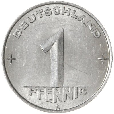 купить Германия (ГДР) 1 пфенниг (pfennig) 1952 A знак монетного двора: "A" - Берлин