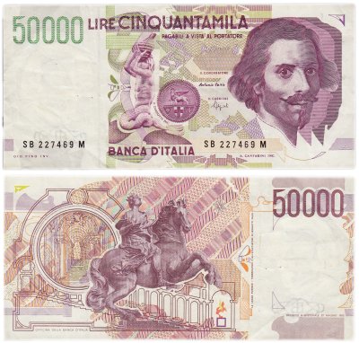 купить Италия 50000 лир 1992 (Pick 116b)
