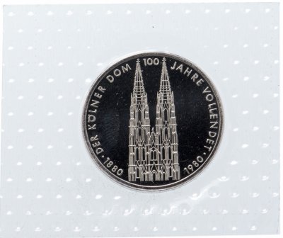 купить Германия 5 марок 1980 100 лет со дня окончания строительства Кёльнского собора в запайке