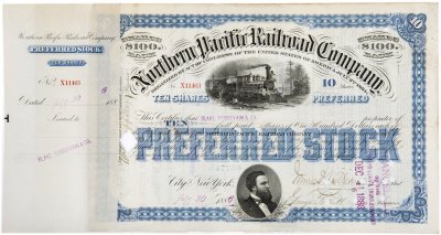 купить Акция США Northern Pacific Railroad Company ( С ордером на покупку), 1886- 1888 гг.