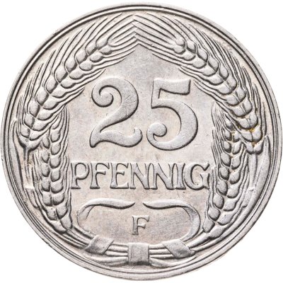 купить Германия 25 пфеннигов (pfennig) 1910 F