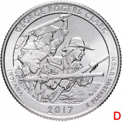 купить США 1/4 доллара (25 центов, квотер) 2017 D — "Национальный исторический парк имени Джорджа Р. Кларка" (40-й парк)