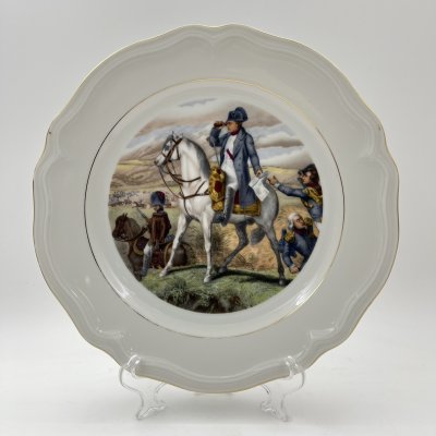купить Тарелка декоративная, украшенная изображением Наполеона Бонопарта, фарфор, деколь, золочение, Schirnding Bavaria, Германия, 1974-1989 гг.