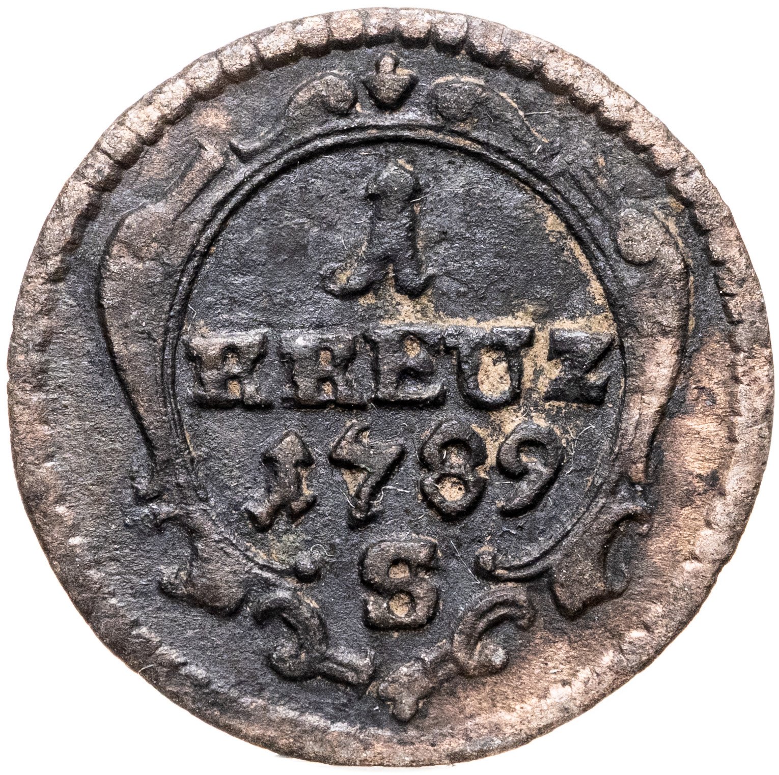 Монета бранденбург-Ансбах 1 крейцер 1789 стоимостью 2290 руб.