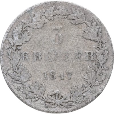 купить Германия, Нассау 3 крейцера 1847