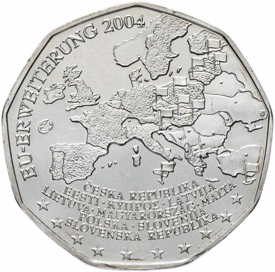 купить Австрия 5 евро 2004 Расширение Евросоюза серебро