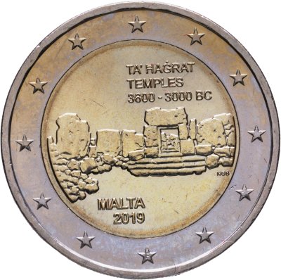 купить Мальта 2 евро 2019 "Доисторические места Мальты - Храм Та' Хаджрат"