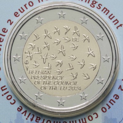 Купить Бельгия 2 евро 2024 "Председательство Бельгии в Совете ЕС" тип 1