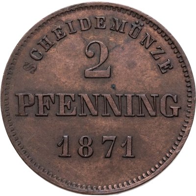 купить Бавария 2 пфеннинга 1871