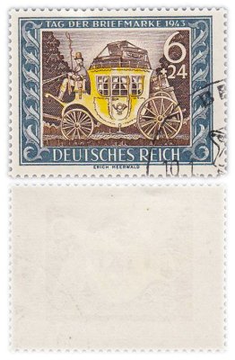 купить Германия, Третий Рейх 6+24 рейхспфеннига 1943 "День почтовой марки"