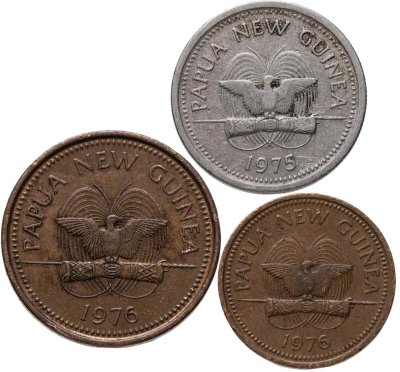 купить Папуа - Новая Гвинея набор монет 1-5 тойя 1975-1976 (3 штуки)