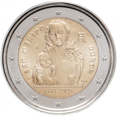 купить Сан-Марино 2 евро 2021 450 лет со дня рождения Альбрехта Дюрера в буклете