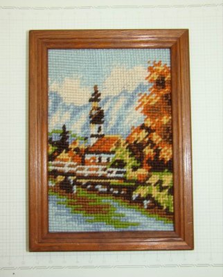 купить Вышивка в деревянной раме, ткань, вышивка, 1950-1980 гг.