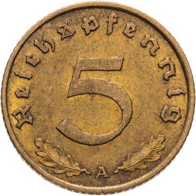 купить Германия (Третий рейх) 5 рейхспфеннигов (reichspfennig) 1938 A