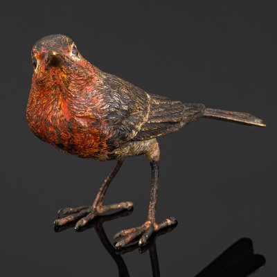 купить Статуэтка "Птица", скульптор Франц Ксавьер Бергман (Franz Xaver Bergman), бронза, холодные эмали, Австрия, 1890-1920 гг.