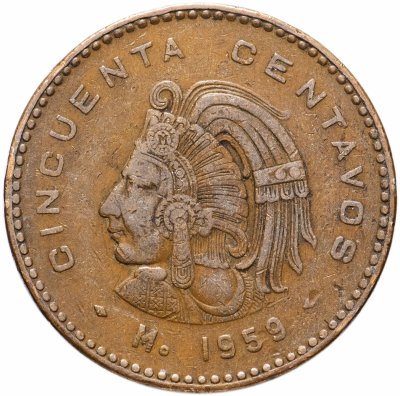 Купить Мексика 50 сентаво (centavos) 1959