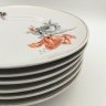 Купить Набор из шести обеденных тарелок с цветочным декором, фарфор, деколь, золочение, Государственная Волховская фарфорово-фаянсовая фабрика «Коминтерн», СССР, 1934-1941 гг.