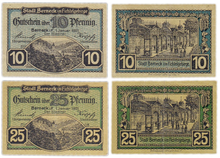 купить Германия (Бавария: Бад-Бернек) набор из 2-х нотгельдов 1921