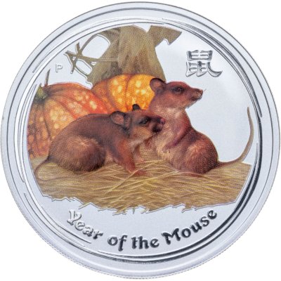 купить Австралия 1 доллар (dollar) 2008 UNC "Год мыши (год крысы) - лунный календарь (Лунар II)" с цветной эмалью