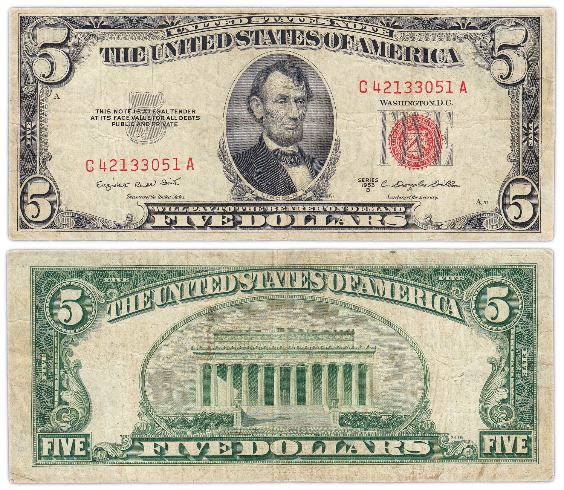 Банкнота 5 долларов 1963