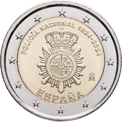 купить Испания 2 евро 2024 "Национальный полицейский корпус"