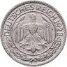 Купить Германия 50 рейхспфеннигов (reichspfennig) 1928, знак монетного двора "D" — Мюнхен