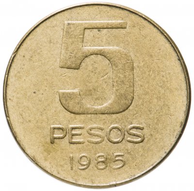 купить Аргентина 5 песо (pesos) 1985