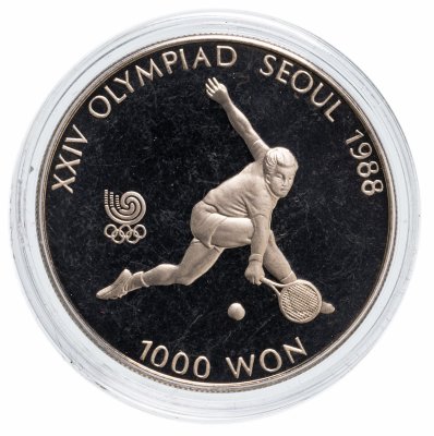 купить Южная Корея 1000 вон (won) 1987 "XXIV летние Олимпийские Игры, Сеул 1988 - Теннис"