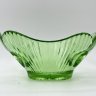 Купить Вазочка (конфетница) зеленого оттенка с фигурными краями, стекло, СССР, 1970-1990 гг.