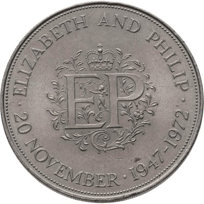 купить Великобритания 25 пенсов (pence) 1972 "Королевская серебряная свадьба"