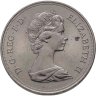 Купить Великобритания 25 пенсов (pence) 1972 "Королевская серебряная свадьба"