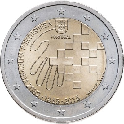 купить Португалия 2 евро 2015 "150 лет Португальскому Красному кресту"