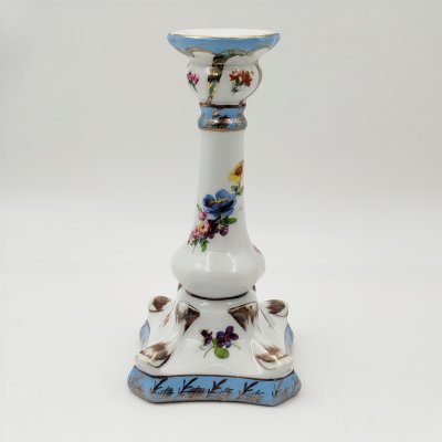 купить Подсвечник на одну свечу с цветочным декором, фарфор, деколь, золочение, Европа, 1970-1990 гг.