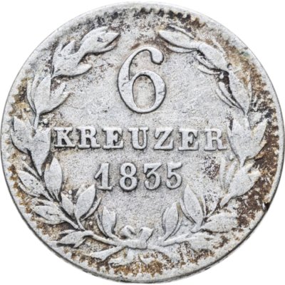 купить Германия, Нассау 6 крейцеров 1835