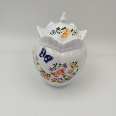 купить Сахарница, украшенная изображением цветов и бабочек, компания Aynsley, фарфор, деколь, сплав металлов, Великобритания, 1990-2020 гг.