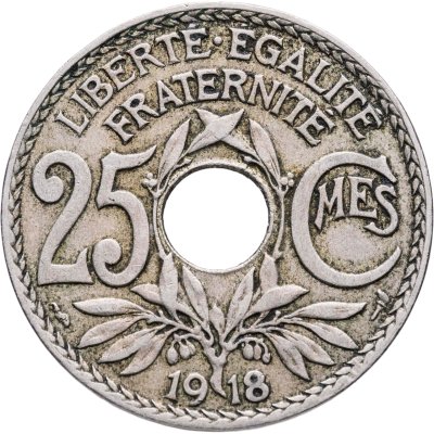 купить Франция 25 сантимов (centimes) 1918