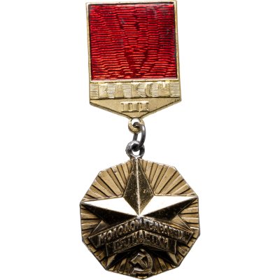 купить Значок СССР "Молодой Гвардеец XI Пятилетки III степени", булавка, 1982 г