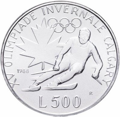 купить Сан-Марино 500 лир 1988 "XV зимние Олимпийские Игры, Калгари 1988"