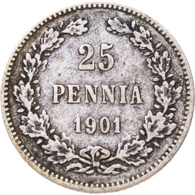 купить 25 пенни (pennia) 1901 L Российская Финляндия