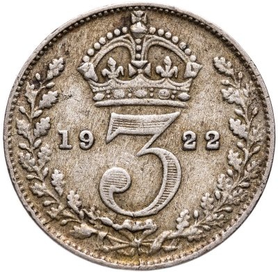 купить Великобритания 3 пенса (pence) 1922 Георг V