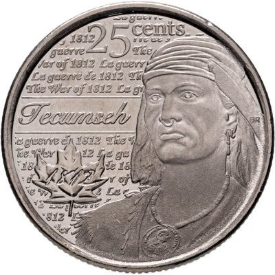 купить Канада 25 центов (cents) 2012 "Война 1812 года - Вождь Шайенов Текумсе"