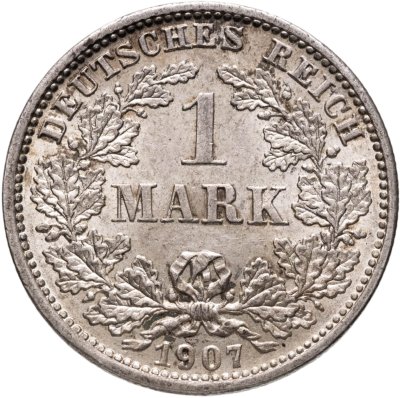 купить Германия 1 марка 1907, Знак монетного двора: "D" - Мюнхен