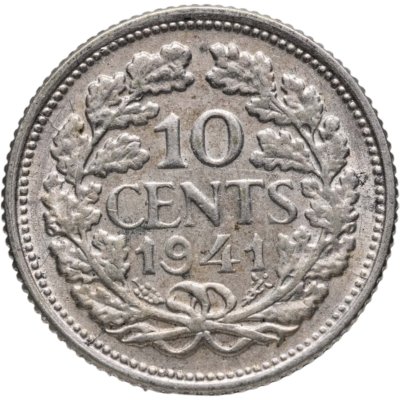 купить Нидерланды 10 центов (cents) 1941 серебро (портрет на аверсе)