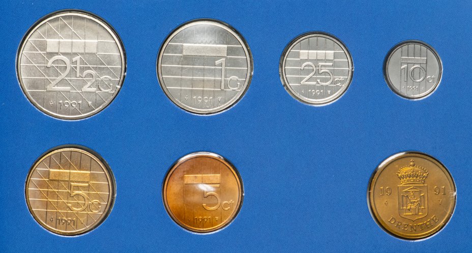 купить Нидерланды набор монет 1991 (6 монет+жетон)