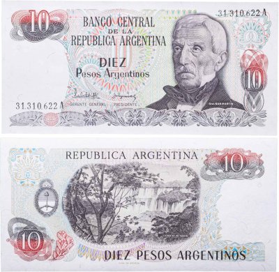 купить Аргентина 10 песо 1983
